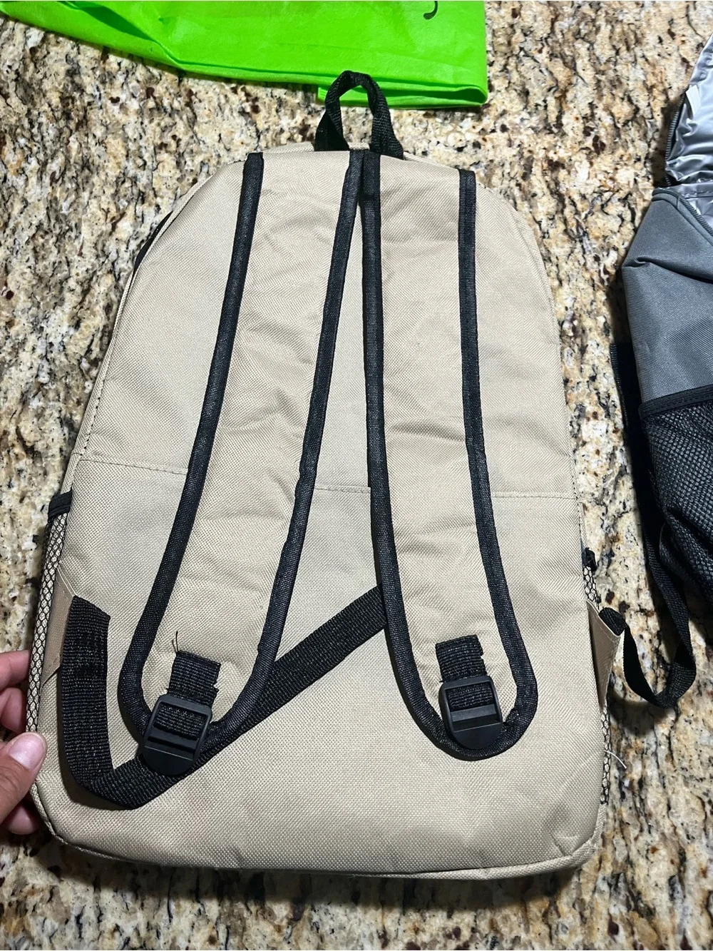 Nikki Nanaomi Beige Sling Backpack for Men